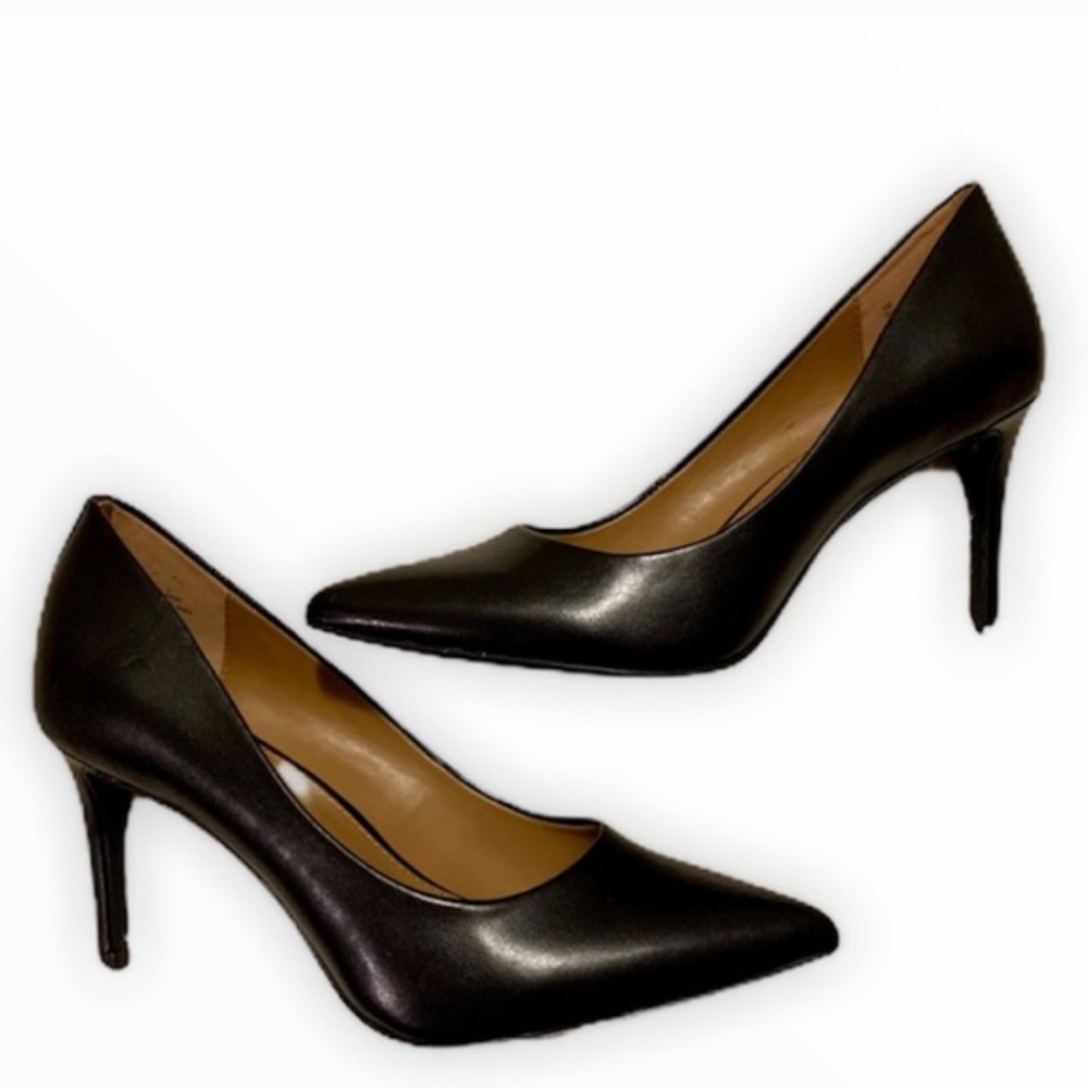 14th & Union Nordstrom Vegan Leather Black Pumps Dress Heels Elegant 9 Like New